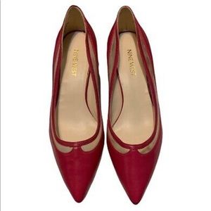 Women's Nine West Nietta Red Leather Wedge Heels